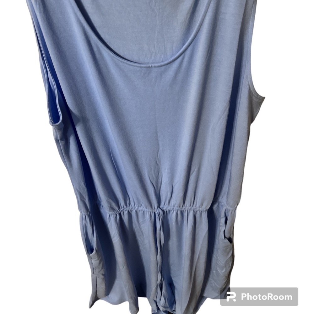 NWOT Zenana periwinkle blue sleeveless romper drawstring waist soft size 3x